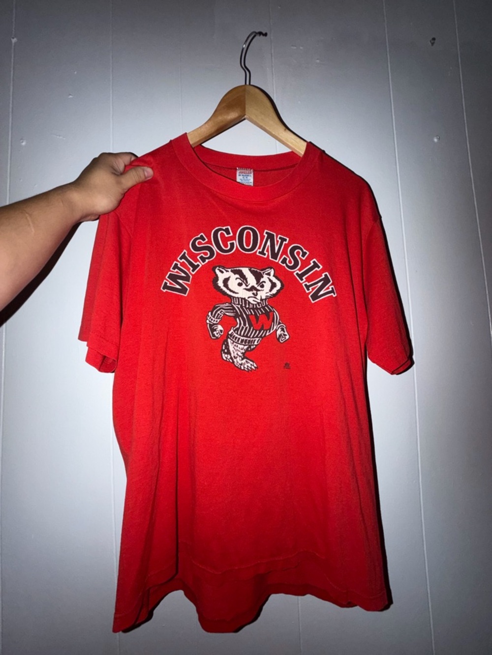 Russell Athletic Red Wisconsin Graphic Tee